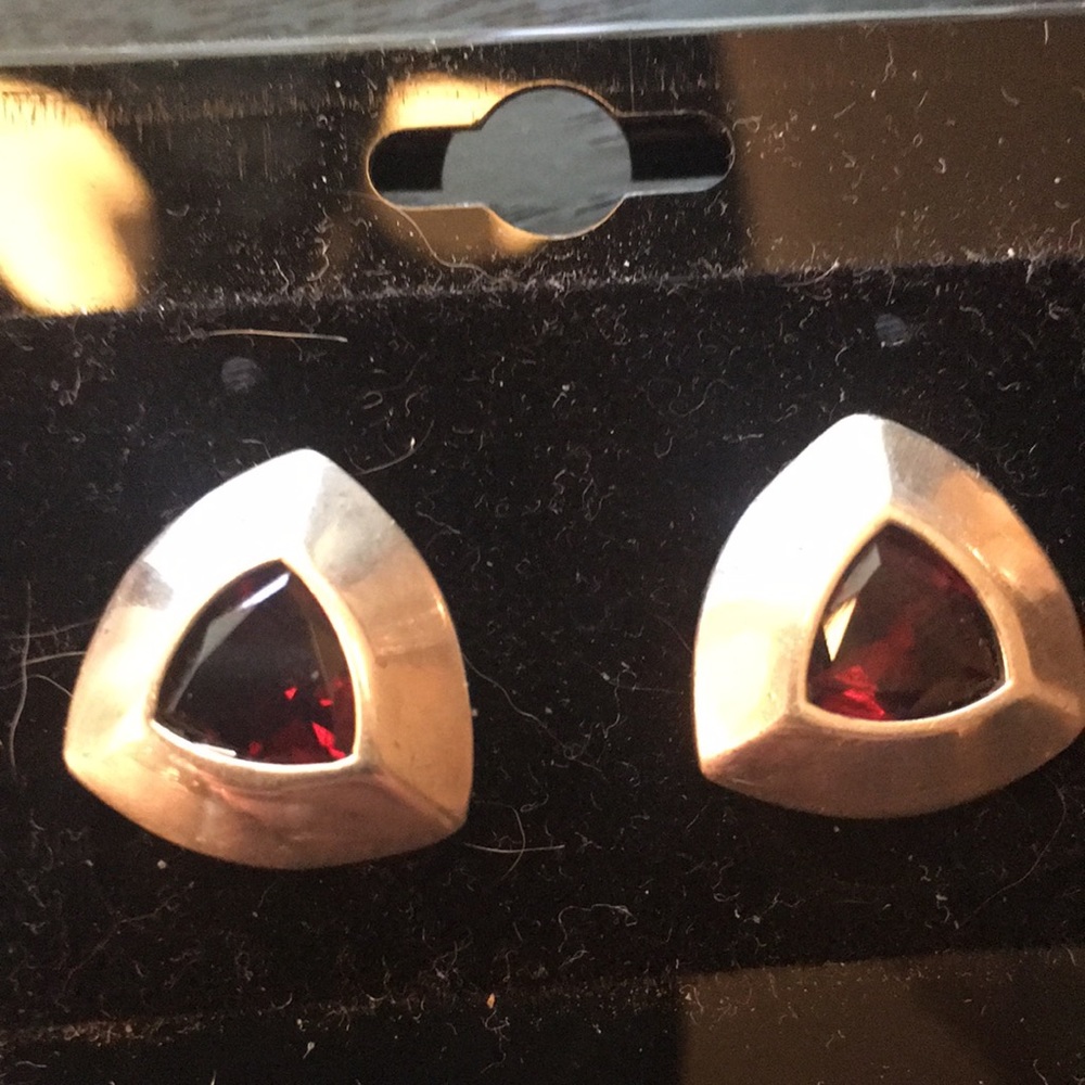 Sterling and garnet posts
